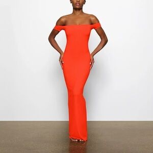 SKIMS Bodycon Dress in FIRE Orange